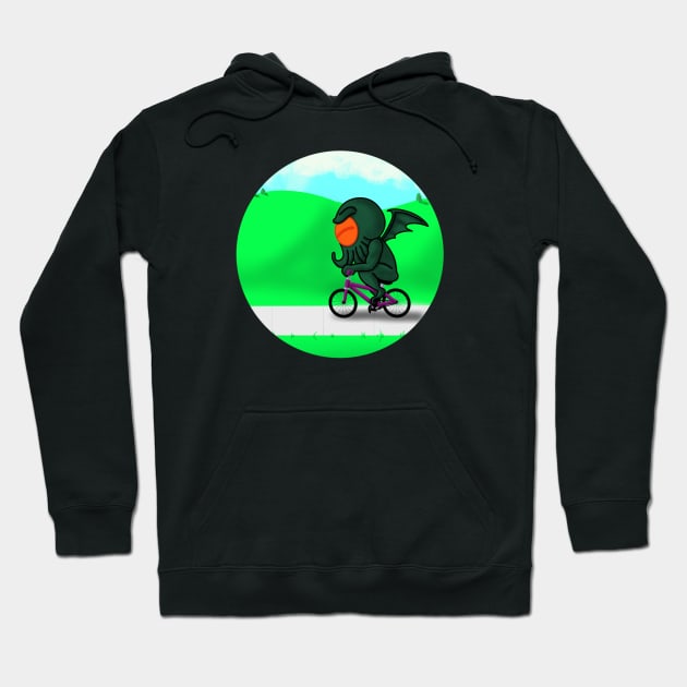 Cthulhu On a Bike Hoodie by TurtlzTeez